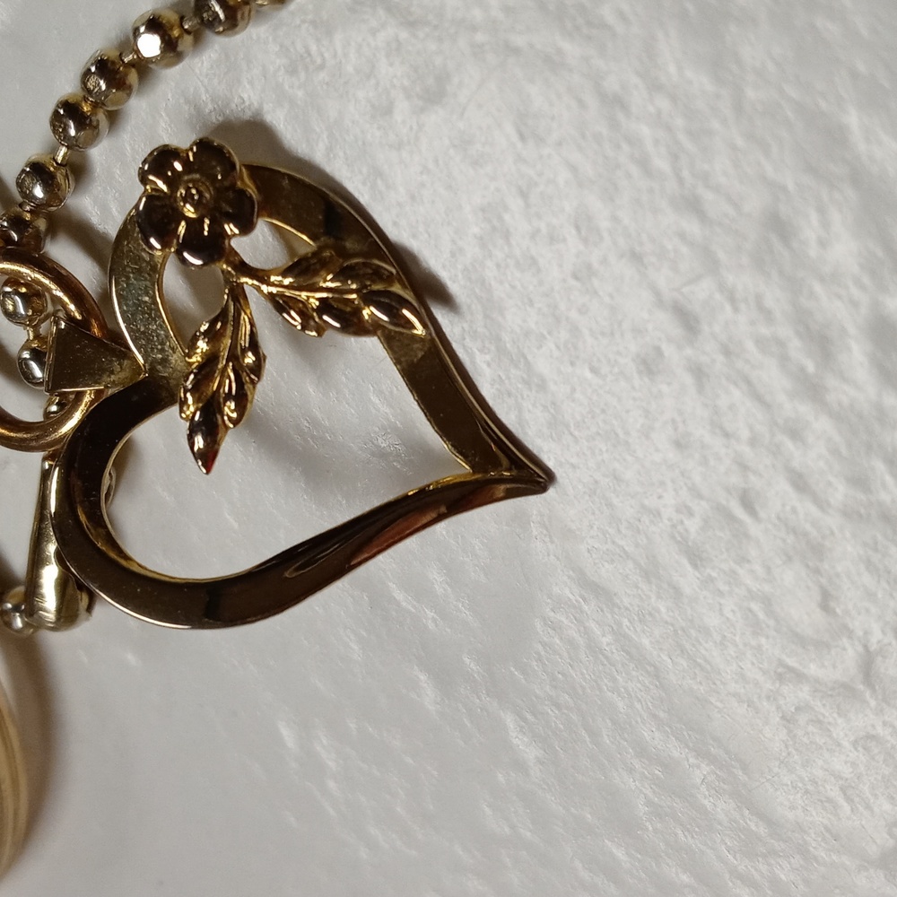 Coach Gold Tone Heart & Dog Tag Keychain - Picture 4 of 5